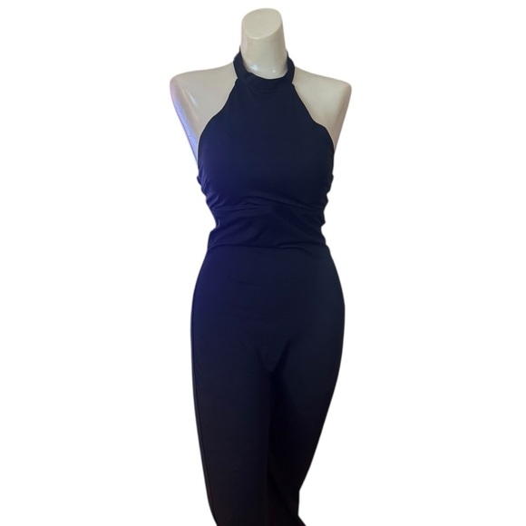Popilush Pants - Popilush Black Halter Jumpsuit Medium
